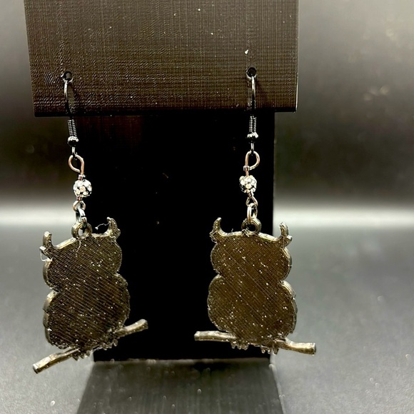 Owl Sparkly Earrings - Picture 3 of 6